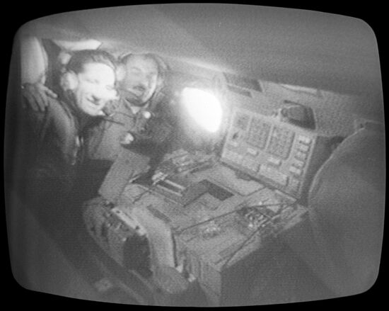 Boris Volynov and Vitaly Zholobov on board Salyut-5