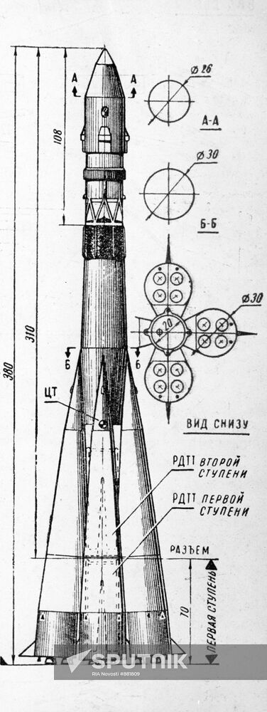 Diagram of the Vostok-1 launch vehicle