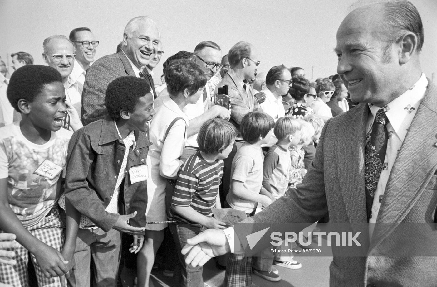 Commander of Soyuz-19 Alexei Leonov in Atlanta airport