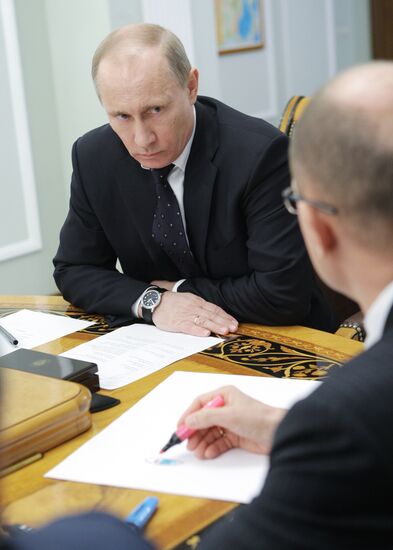 Vladimir Putin chairs a meeting in Novo-Ogaryovo
