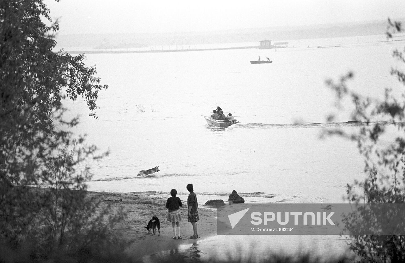 The Vychegda River during a flood