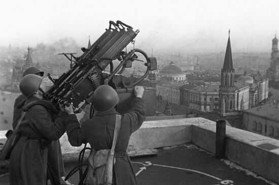 On the roof of Moskva Hotel