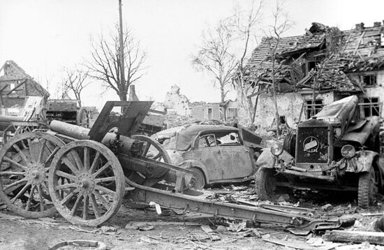 Damaged military equipment