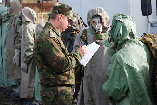 Chemical and nuclear warfare defense exercises