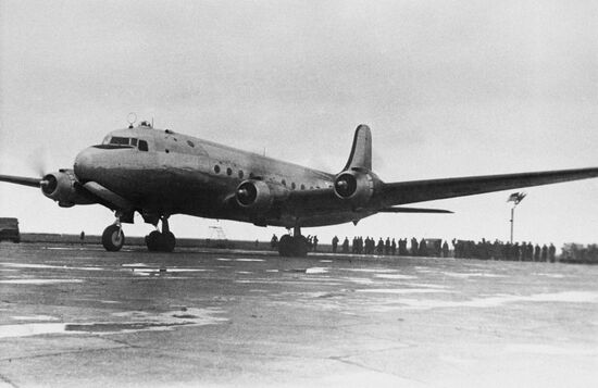 An aircraft at Simferopol airfield in February 1945