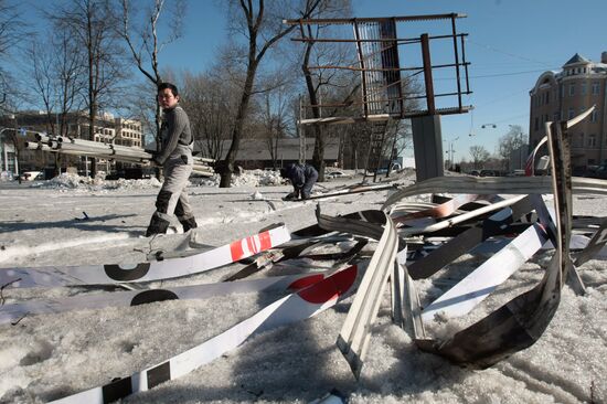 Car accident site where Vyacheslav Malofeev's wife died