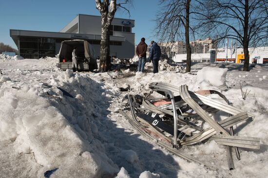 Car accident site where Vyacheslav Malofeev's wife died