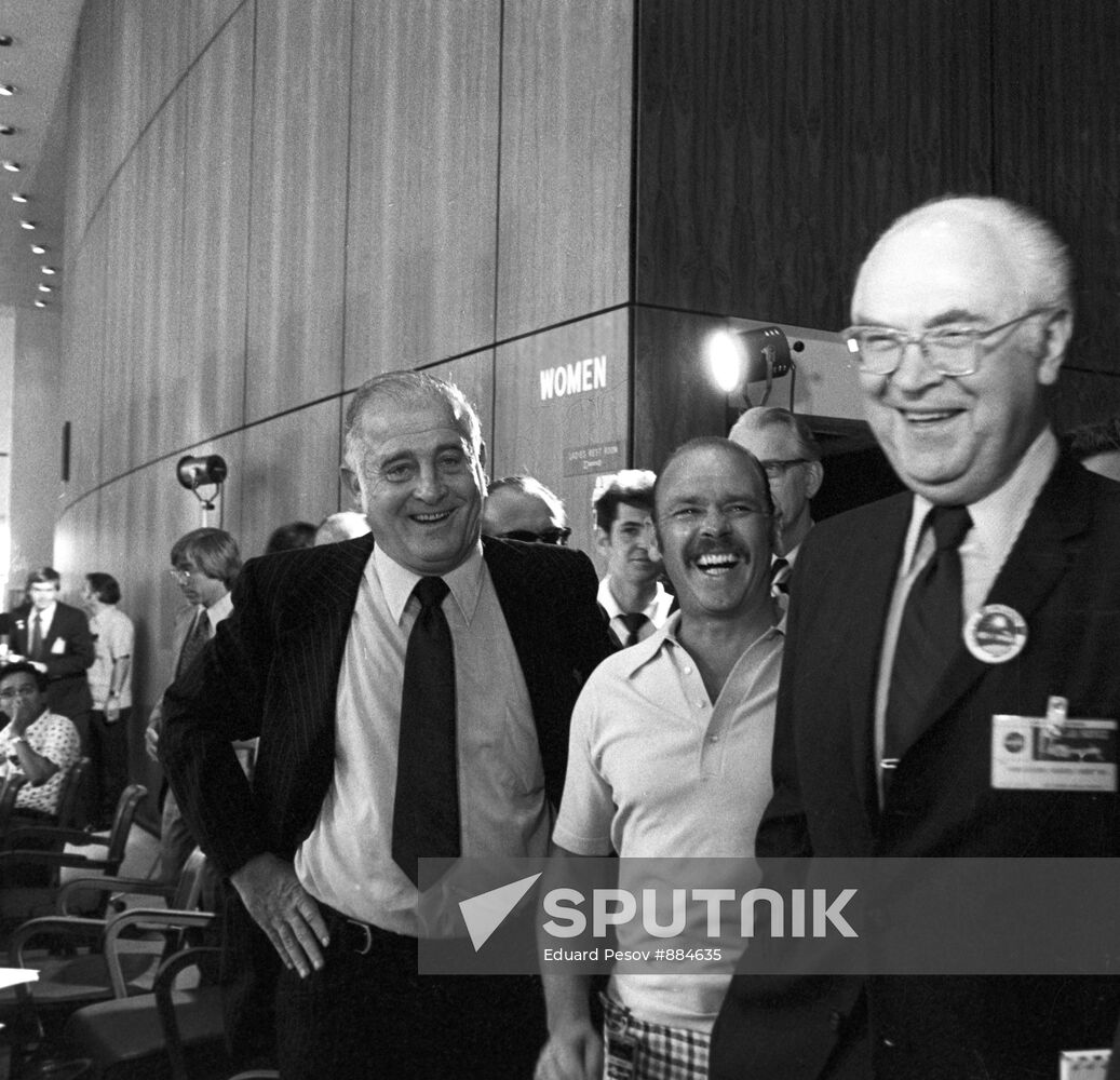 Ambassador Anatoly Dobrynin in international press center