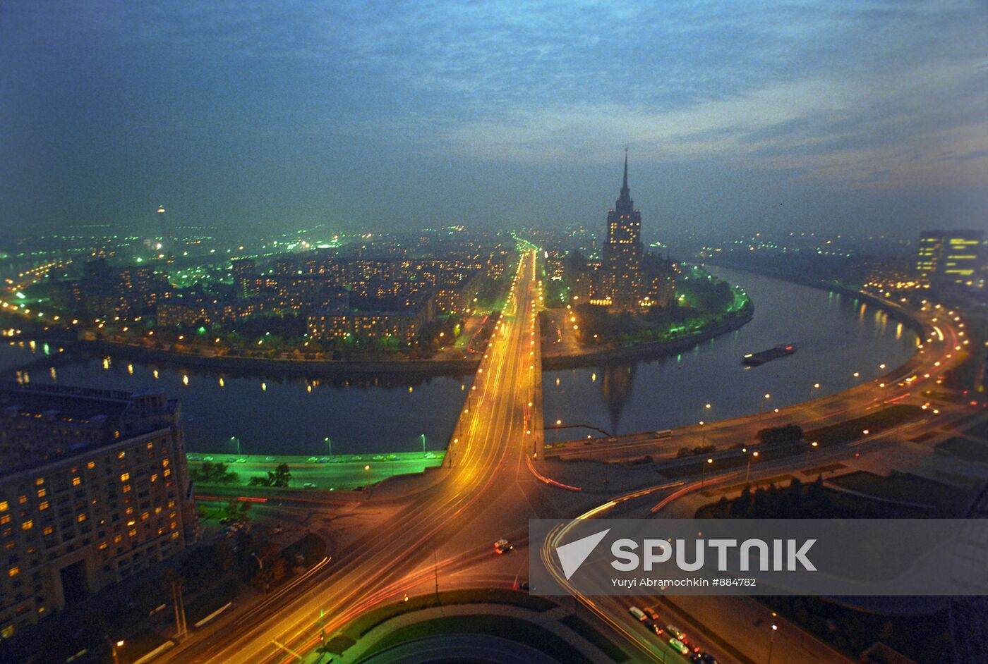 Panoramic view on hotel Ukrain, Moscow