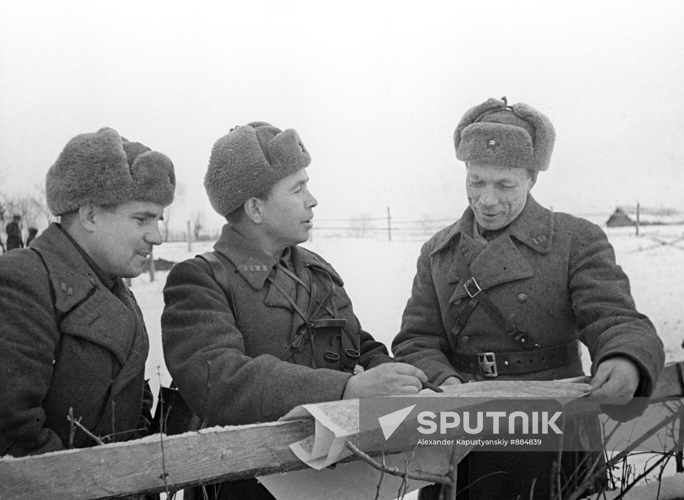 Colonel Afanasy Beloborodov with his staff