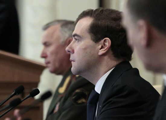 Dmitry Medvedev at expanded meeting of Defense Ministry Board