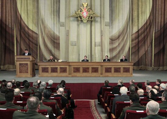 Dmitry Medvedev at expanded meeting of Defense Ministry Board