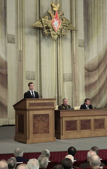 Dmitry Medvedev at expanded meeting of Defense Ministry Board