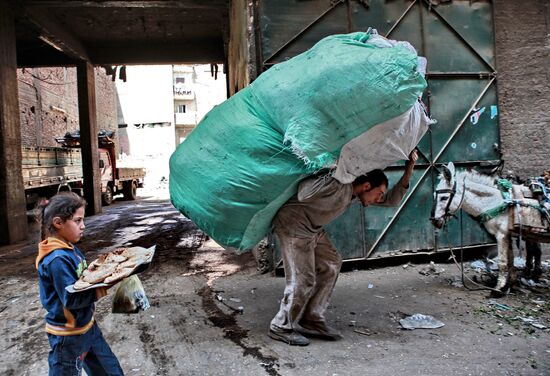 Garbage City in outskirts of Cairo, Egypt