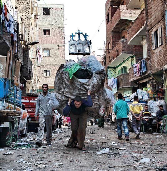 Garbage City in outskirts of Cairo, Egypt
