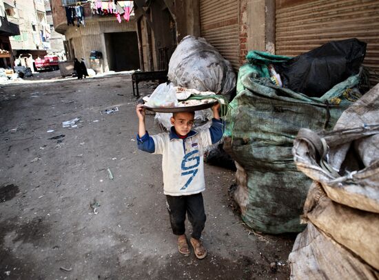 Garbage City in outskirts of Cairo, Egypt