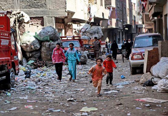 Garbage City in outskirts of Cairo, Egypt