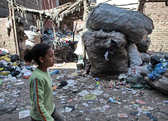 Garbage City in outskirts of Cairo, Egypt