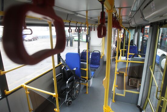 Salon of low-floor SVARZ 6238 trolleybus