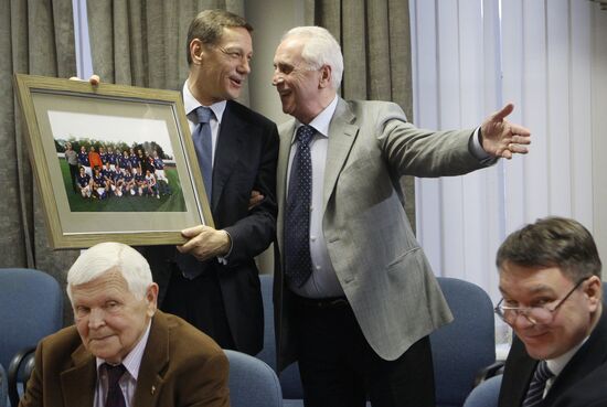Meeting of Alexander Zhukov and veteran football players