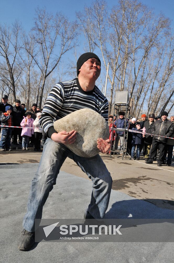 Khakassky ceremonial new year feast of Chyl Pazy in Abakan