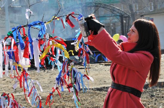 Khakassky ceremonial feast of Chyl Paz in Abakan