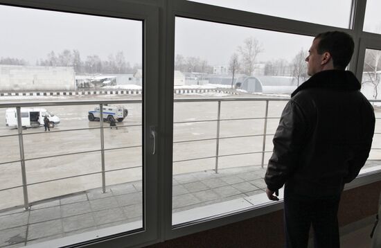 Dmitry Medvedev visits OMON riot police base "Bison" near Moscow