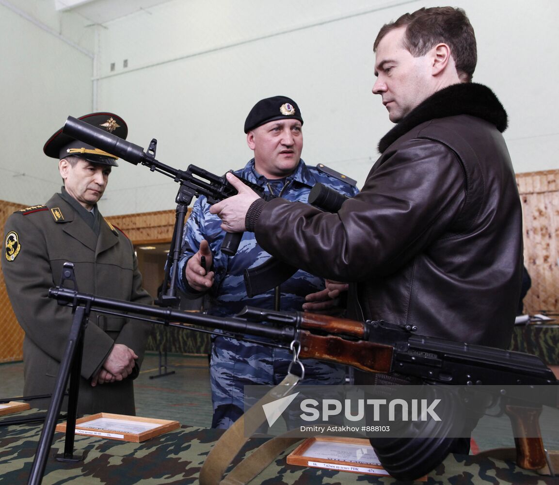 Dmitry Medvedev visits OMON police base "Bison" near Moscow