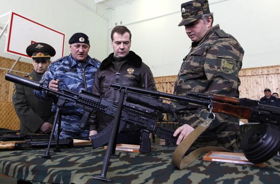Dmitry Medvedev visits OMON police base "Bison" near Moscow