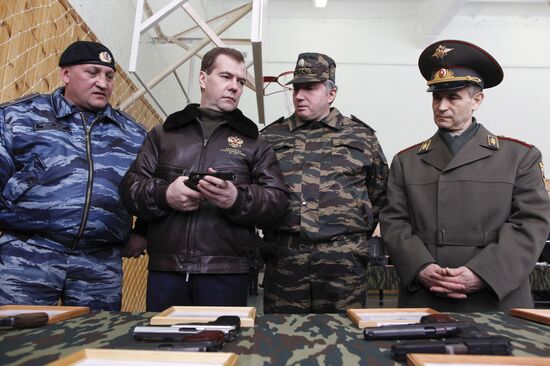 Dmitry Medvedev visits OMON police base "Bison" near Moscow