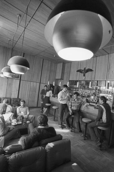 Visitors in bar