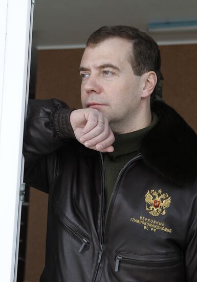 Dmitry Medvedev visits OMON riot police base "Bison" near Moscow