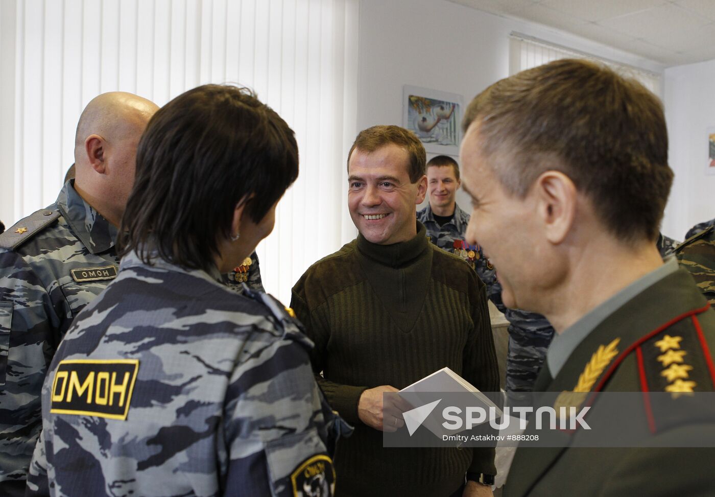 Dmitry Medvedev visits OMON riot police base "Bison" near Moscow