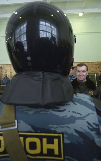 Dmitry Medvedev visits Zubr OMON police division