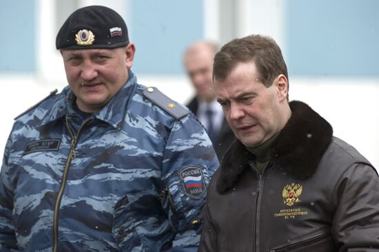 Dmitry Medvedev visits Zubr OMON police division