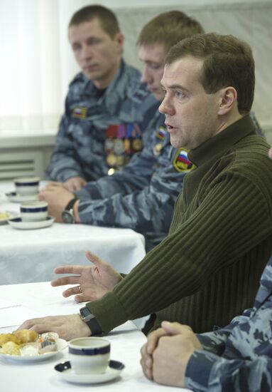 Dmitry Medvedev visits Zubr OMON police division