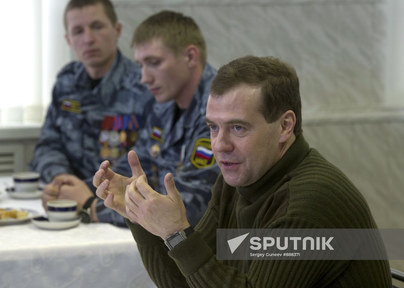 Dmitry Medvedev visits Zubr OMON police division