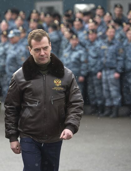 Dmitry Medvedev visits Zubr OMON police division