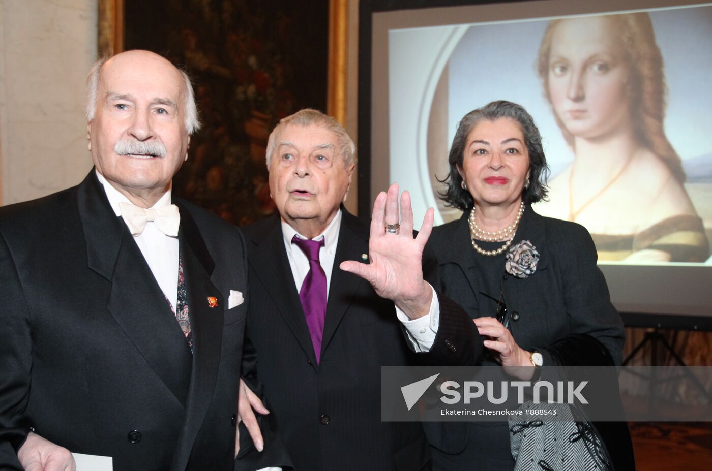 Vladimir Zeldin, Yury Lyubimov and his wife Catalina
