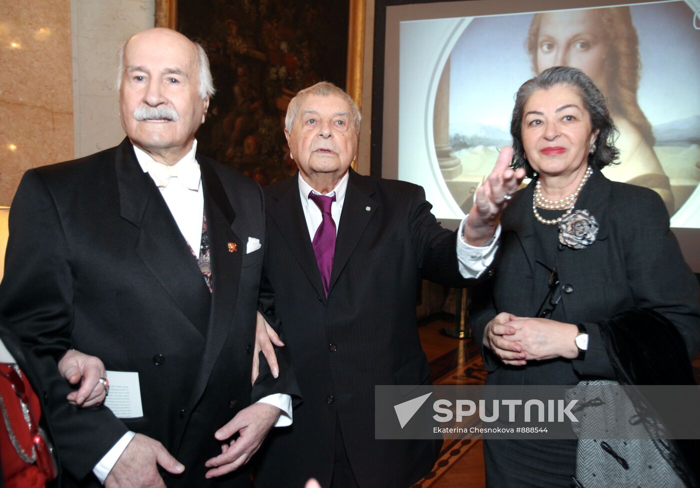 Vladimir Zeldin, Yury Lyubimov and his wife Catalina