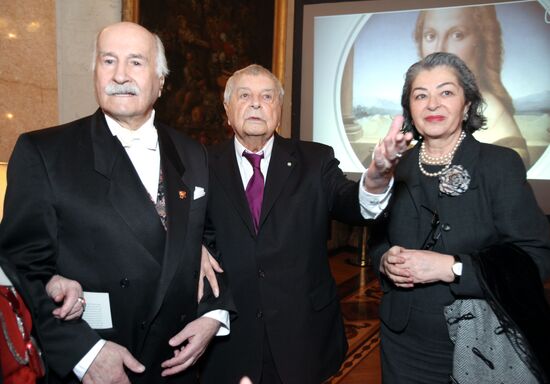 Vladimir Zeldin, Yury Lyubimov and his wife Catalina