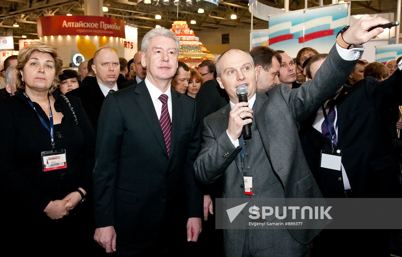 Sergei Sobyanin at Goszakaz-2011 exhibition