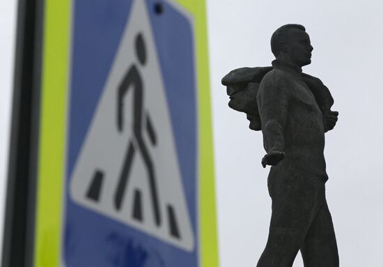 Monument to Yuri Gagarin in the town of Gagarin, Smolensk region