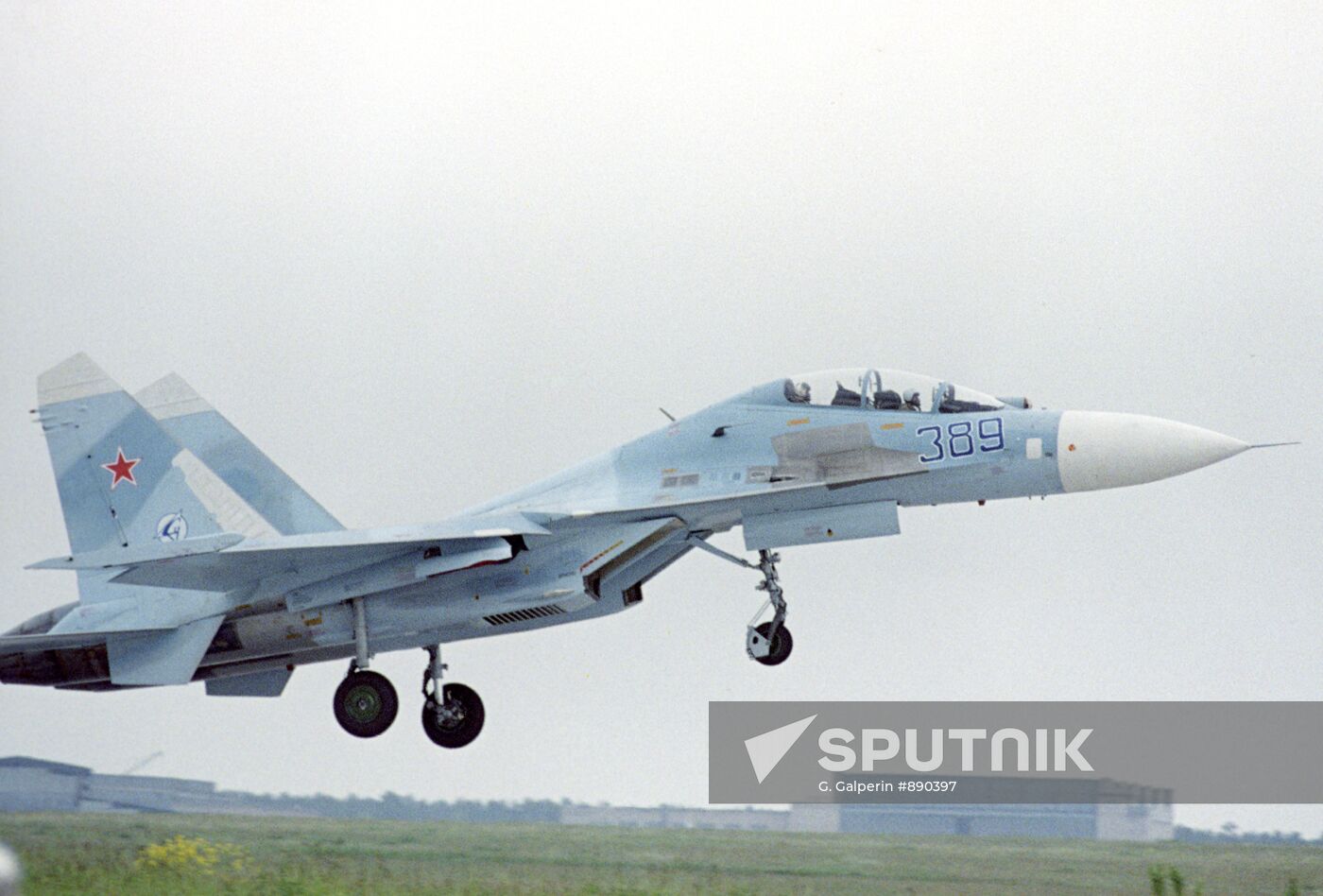 A Sukhoi Su-27 Flanker fighter-interceptor