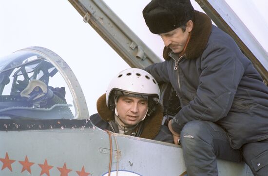 MiG 29 STM pilot readies for sortie