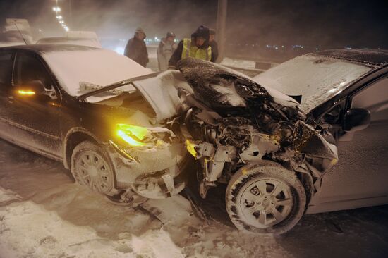 Major car accident near St. Petersburg