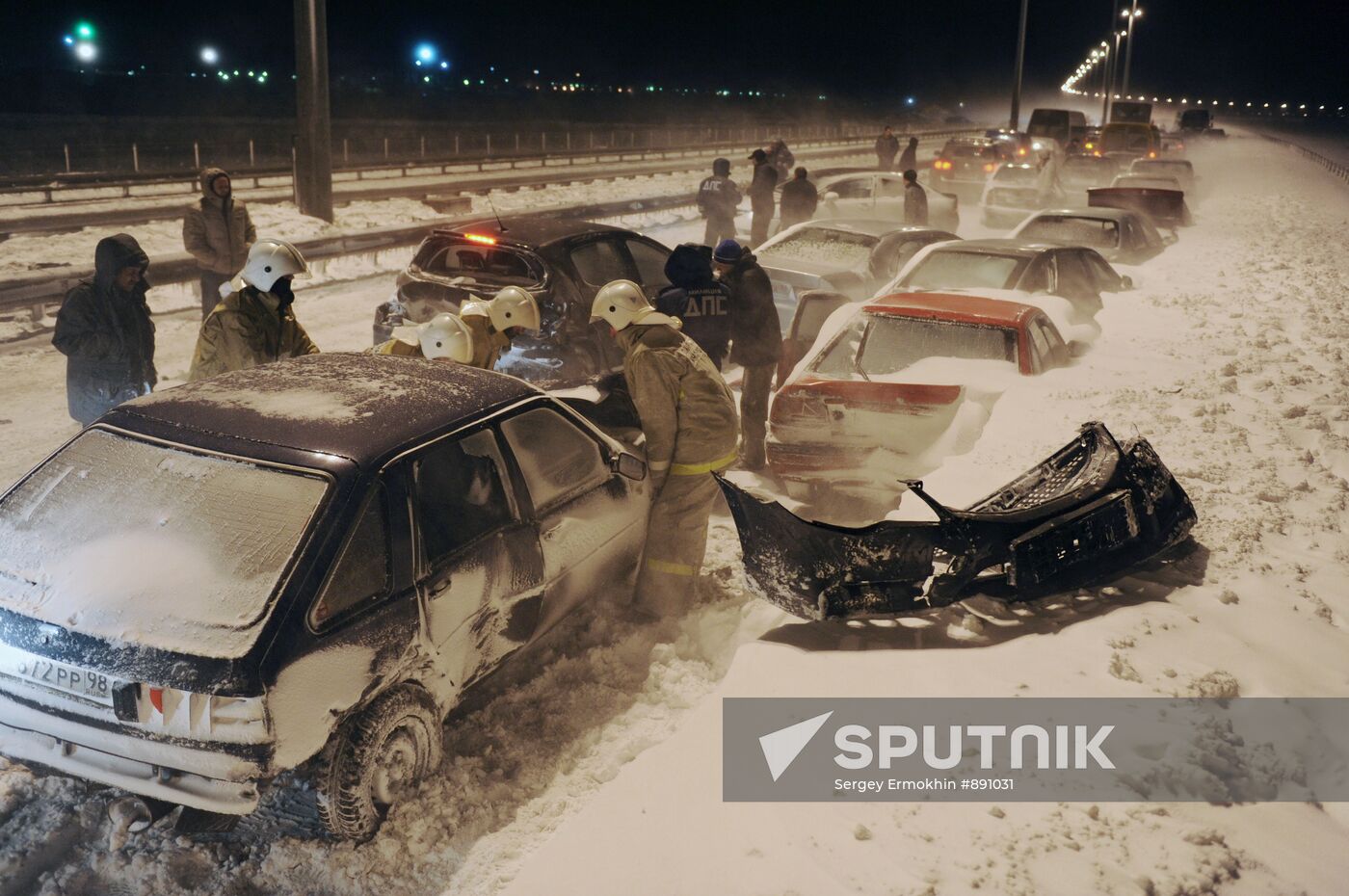 Major car accident near St. Petersburg