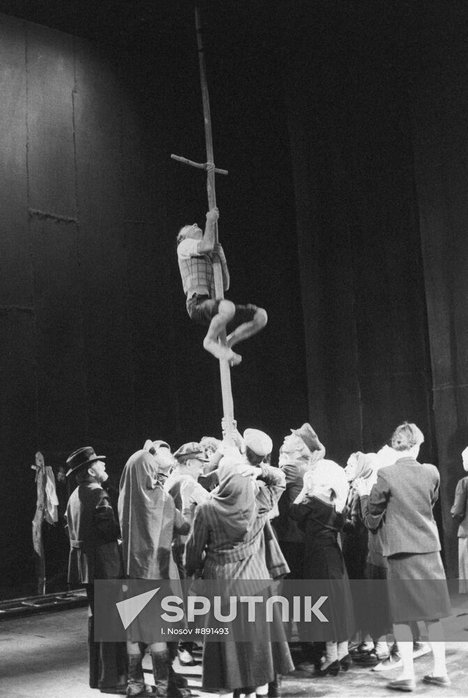 Scene from performance "The Day Lasts More than a Hundred Years"