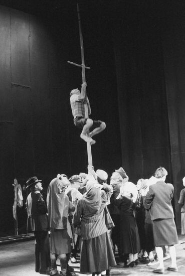 Scene from performance "The Day Lasts More than a Hundred Years"