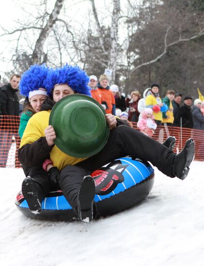 Annual downhill sliding in basins, Krasnoyarsk